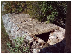 Lajeta de pedra com cobertura